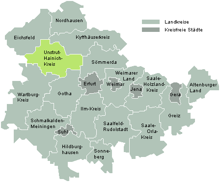 Karte Unstrut-Hainich-Kreis